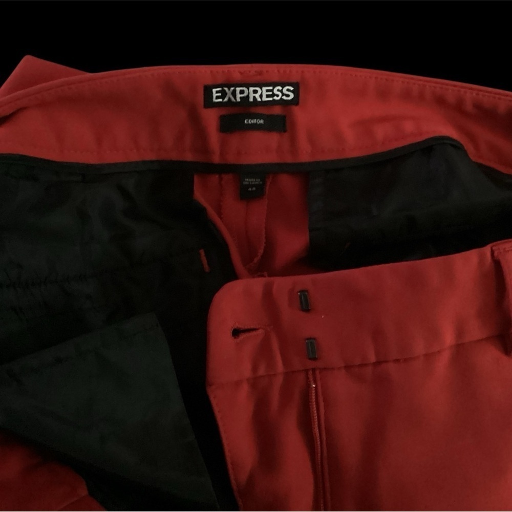 Express Editor Red Slacks Size 4 With 32” Inseam … - image 3